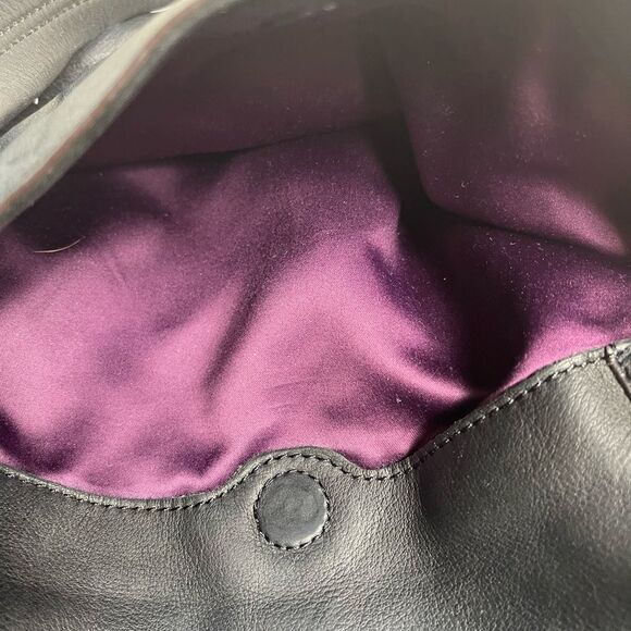 B Makowsky leather Black large shoulder bag gold & Silver tone hardwares. - Picture 14 of 16